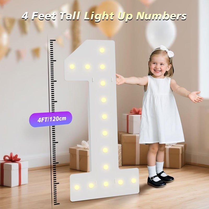 LOBOOM 4FT Light Up Numbers,Giant Marquee Number Big Mosaic Number for 70th Birthday Party Decorations Backdrop Anniversary Decor, Pre-Cut Frame - Image 2